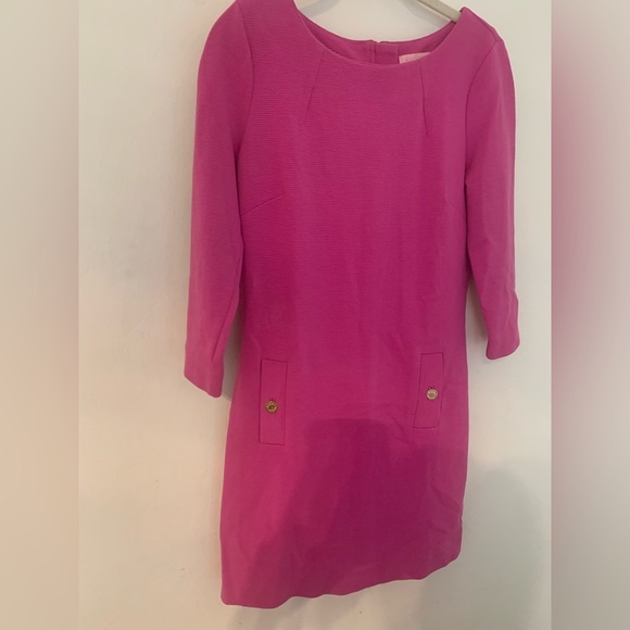 Lilly Pulitzer Dress Hot Pink Barbiecore Womens Size Small Pre Owned Zip A Line - Picture 2 of 8